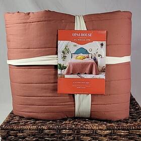 7227 Opalhouse 191908539829 Scalloped Edge Quilt Full/queen 88x92 Inch Terricotta