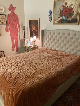 Opalhouse 490601544582 Crushed Velvet Opal House Queen / Full Tufted Quilt Comforter Salmonterra Cotta