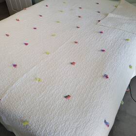60153762 Opalhouse White 100% Cotton Quilted Coverlet Full/queen 88 Inch X 80