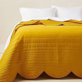81803278 Opalhouse Designed With Jungalow Twin/twin Extra Long Scalloped Edge Quilt Gold -