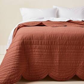 81803307 Opalhouse Designed With Jungalow Twin/twin Extra Long Scalloped Edge Quilt Light Terracotta -