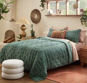 86507561 Opalhouse Designed With Jungalow Full/queen Vintage Chenille Sunset And Vine Quilt Light Teal -