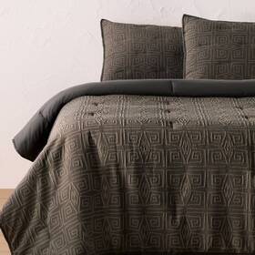 89652315 Opalhouse Designed With Jungalow Twin/twin Extra Long Geo Quilt And Sham Set Dark Gray -