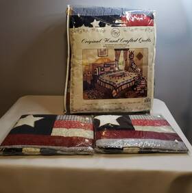 Original Hand Crafted 008246960157 Quilts Americana King Size With 2 Standard Shams