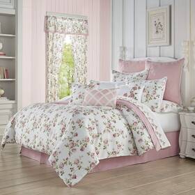 2469024qcs Overstock Royal Court Rosemary Country Chic Floral 4 Piece Comforter Set Rose Queen 9