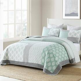 Pangushan 647349351068 Quilt Set King Size 100% Cotton Bedspread Bedding Patchwork Rever