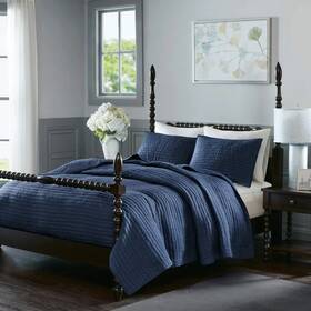 Park 675716925406 Madison Signature Serene Cotton 3 Piece Coverlet Sets King/cal King 110x96