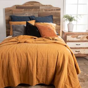 298701-fq-1 Paseo Road By Hiend Stonewashed Cotton Canvas Coverlet Terracotta