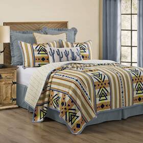 Paseo Road Qw1817-kg-oc By Hiend Accents Pontiac 3 Piece Quilt Set With Pillow Shams King Size Cott