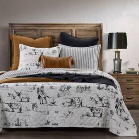 Qw2138-fq-bk Paseo Road Ranch Life Full Queen Cotton Quilt Set 3 Piece Western Bedding With Pill