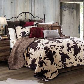 Qw3067-tw-oc Paseo Road Elsa Cowhide 2-piece Twin Quilt Set - Brown Western Bedding