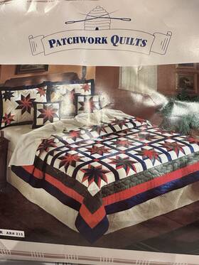 Patchwork Quilts 043577215026 8 Point Puritan Star Full/queen Navy 86x86. Kq5