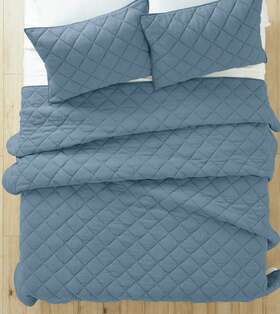 Peking Handicraft Inc. 886755435621 Better Homes And Gardens Blue Diamond Gauze Quilt Queen