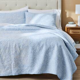 Bh14100136387b Peking Handicraft Inc. Better Homes And Gardens Matelass Quilt Blue Floral King 104 In X 92
