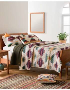 Pendleton 008889185634 Nip Falcon Cove Full/queen Coverlet/quilt And Shams Set 3pc