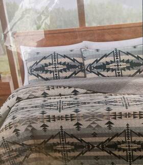 Pendleton 008889335527 Trapper Peak Coverlet Mini 3 Piece Set Silver Blue New Outdoor 289
