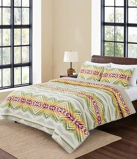 Pendleton 008889348961 Woolen Mills Cascadia Coverlet Set Full/queen Gray Multicolor New