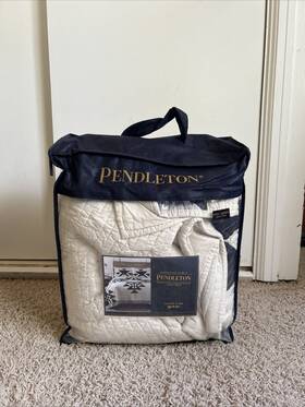 29271 Pendleton Goose Lake Full-queen Quilt Set Soft Cotton Full/queen White
