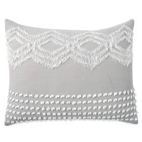2a21010sgy Peri Home Cut Geo 100% Cotton Pillow Sham Standard Grey 26 Inch X 20 Pack Of 1