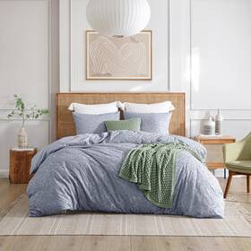 2d6124c3li Peri Home 100% Cotton 3-piece Comforter And Sham Set Full/queen Lilac Flora