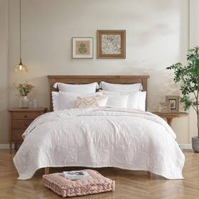 2y8448q4bh Peri Home Quilt Bedding Set Cottage Core Medallion Floral Woven Jacquard 3-pi