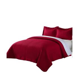 2016439 Permafresh Lotus Home Diamondesque Water And Stain Resistant Microfiber Quilt Full/quee