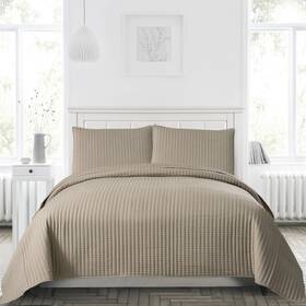 Petrichor 850060328961 Light Taupe Queen Size Quilt Bedding Sets With Pillowcases Lightweight For Al