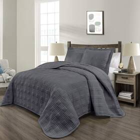 Phrixus 602024612162 King Quilt 118x106 3 Piece Bedding Set With Pillow Shams Reversible Lightwe