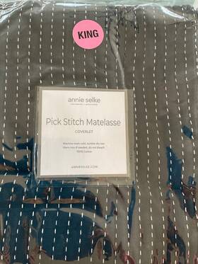 Pine Cone Hill 614099865244 Annie Selke/pine 1 King Matelasse Coverlet Pick Stitch Nwt