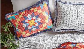 Pioneer Woman 041808974223 The Multi-color Starlight Patchwork 2-piece Cotton King Sham Set