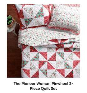 Pioneer Woman 041808992777 The Holiday Pinwheel 3-piece Quilt Set King