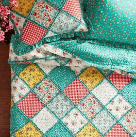 Pwqfqss22 Pioneer Woman Petal Patty Patchwork Quilt And Sham Set Full/queen Cotton