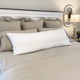 81522 Piper Classics Harmony Body Pillow Cover With Fringe Farmhouse Boho Vintage Chenille Bedding