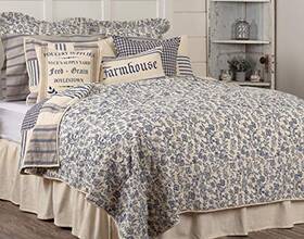 Piper Classics 840528185021 Doylestown King Patchwork And Floral Quilt 100% Cotton Reversible Bed