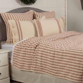 Piper Classics 840528195624 Market Place Red King Quilt 100% Cotton Quilted Bedspread With