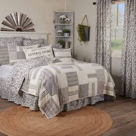 Piper Classics 840528198786 Gray Gables Queen Patchwork And Floral Quilt 100% Cotton Reversible Bed Quil