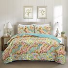 Pn0myx4nl3 Hollyhome King Paisley Reversible Quilt Set Shams Chic Quilted Lightweight