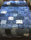 Pockets Flannel Handmade Queen Backed Added Denim Quilt Squares