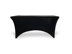 Pomp 060834042060 Stretch Black 6 Foot Spandex Tablecloth Wrinkle Stain Resistant Easy