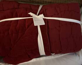 0203-7984 Pottery Barn Cozy Cloud Quilt King/cal King Red Cotton Polyester Fill 108x92