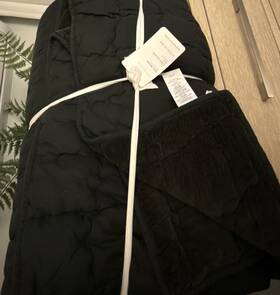 020397964 Pottery Barn Cozy Cloud Quilt Full/queen Black Cotton Polyester Fill 92x88