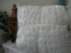 02110904 Pottery Barn Nip Teen Marshmallow Jersey Ivory White Full/queen Quilt 229