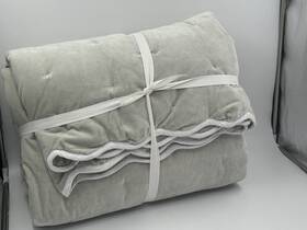 10194 Pottery Barn New Teen Sweet Scallop Velvet Quilt Full / Queen Sage Green