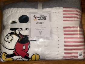 1026659 Pottery Barn Nwt Mickey Mouse Quilt Twin Free Shipping