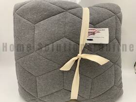 1891493 Pottery Barn Kids Jersey Geometric Stitch Quilt Gray Full Queen #u1060