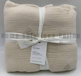 2814032 Pottery Barn Natalie Embroidered Floral Coverlet White Ivory Full Queen #s4087