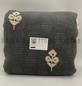 3024885 Pottery Barn Natalie Embroidered Floral Coverlet Charcoal Full Queen #q13