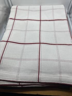 3569720 Pottery Barn Red White Vtg Stripes Double Queen Coverlet Quilt Bedspread Cotton