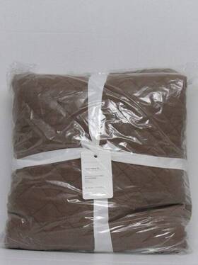 3580041 Pottery Barn Belgian Flax Linen Diamond Quilt Twin/twinxl Toffee Color Nwt