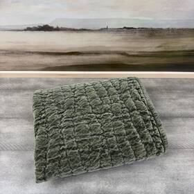 3669466 Pottery Barn Washed Velvet Pillow Sham Standard Loden Green Cut Tags Read